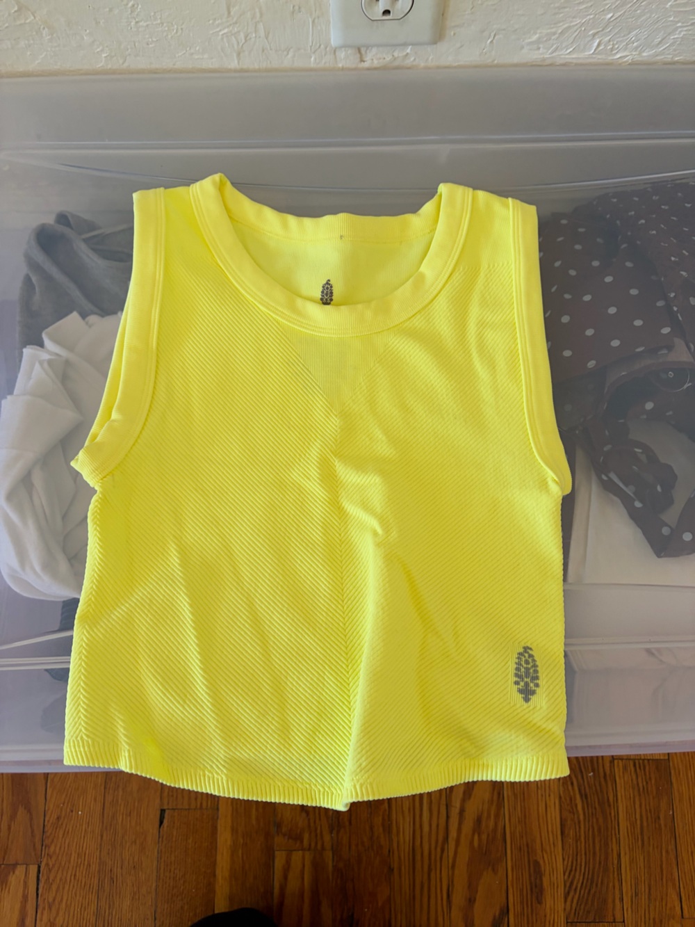 Free People Neon Yellow workout top